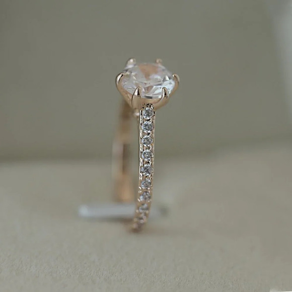 💝 Simple Crystal Clear Round Pure Zircon Thin Rings for Women, EVGG1458 - Picture 4 of 5